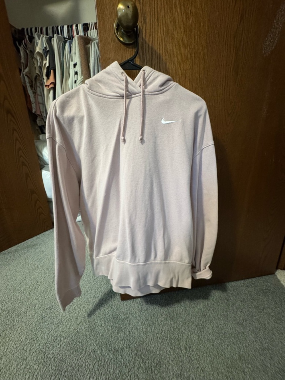 Nike Pink Pullover Hoodie with White Swoosh
